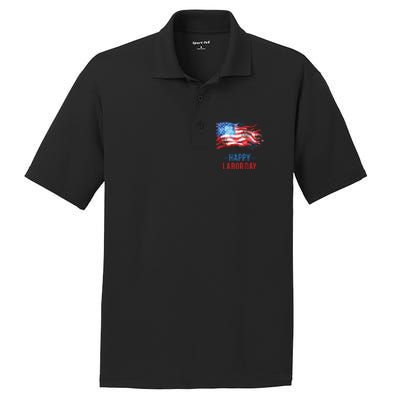 Happy Labor Day Fireworks And American Flag Labor Patriotic PosiCharge RacerMesh Polo