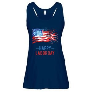 Happy Labor Day Fireworks And American Flag Labor Patriotic Ladies Essential Flowy Tank