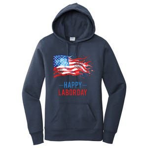 Happy Labor Day Fireworks And American Flag Labor Patriotic Women's Pullover Hoodie