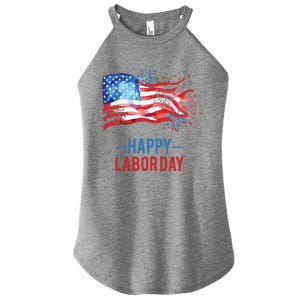 Happy Labor Day Fireworks And American Flag Labor Patriotic Women's Perfect Tri Rocker Tank