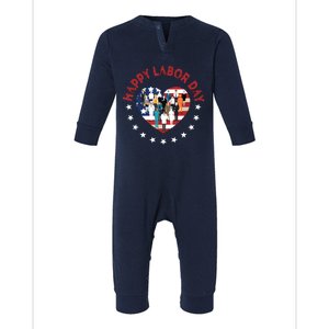 Happy Labor Day For All Workers Patriotic Labors Day Infant Fleece One Piece