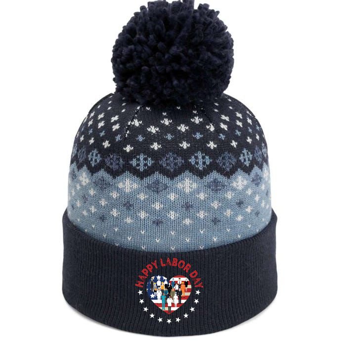 Happy Labor Day For All Workers Patriotic Labors Day The Baniff Cuffed Pom Beanie