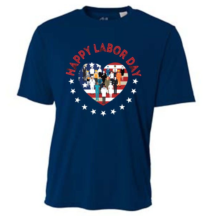 Happy Labor Day For All Workers Patriotic Labors Day Cooling Performance Crew T-Shirt