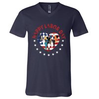 Happy Labor Day For All Workers Patriotic Labors Day V-Neck T-Shirt