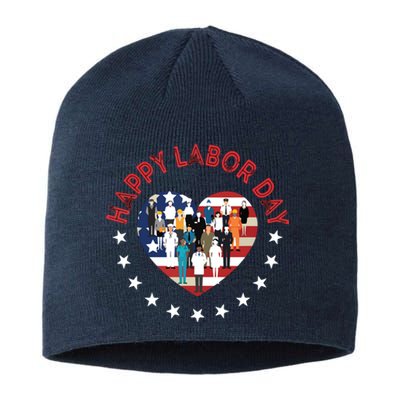 Happy Labor Day For All Workers Patriotic Labors Day Sustainable Beanie