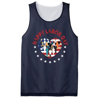 Happy Labor Day For All Workers Patriotic Labors Day Mesh Reversible Basketball Jersey Tank