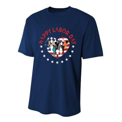 Happy Labor Day For All Workers Patriotic Labors Day Performance Sprint T-Shirt