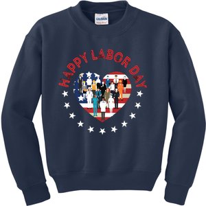 Happy Labor Day For All Workers Patriotic Labors Day Kids Sweatshirt