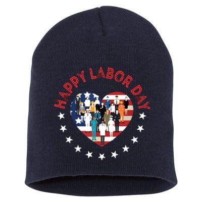 Happy Labor Day For All Workers Patriotic Labors Day Short Acrylic Beanie