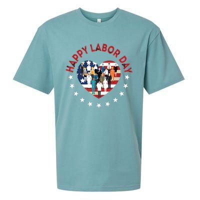 Happy Labor Day For All Workers Patriotic Labors Day Sueded Cloud Jersey T-Shirt