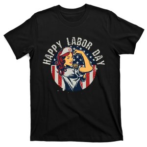 Happy Labor Day For Proud Patriotic Strong Registered Nurses T-Shirt