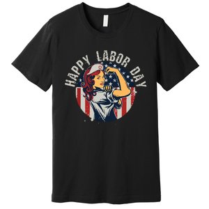 Happy Labor Day For Proud Patriotic Strong Registered Nurses Premium T-Shirt