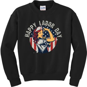 Happy Labor Day For Proud Patriotic Strong Registered Nurses Kids Sweatshirt