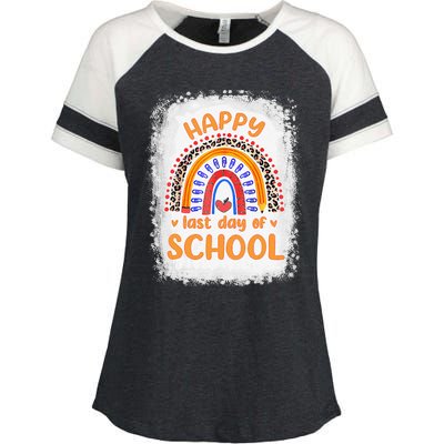 Happy Last Day Of School Rainbow Funny Summer Vacation Enza Ladies Jersey Colorblock Tee