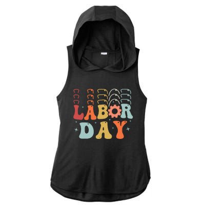 Happy Labor Day Funny Proud Labor Matching Ladies PosiCharge Tri-Blend Wicking Draft Hoodie Tank