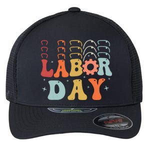 Happy Labor Day Funny Proud Labor Matching Flexfit Unipanel Trucker Cap