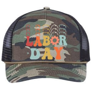 Happy Labor Day Funny Proud Labor Matching Retro Rope Trucker Hat Cap