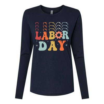 Happy Labor Day Funny Proud Labor Matching Womens Cotton Relaxed Long Sleeve T-Shirt