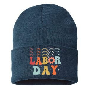 Happy Labor Day Funny Proud Labor Matching Sustainable Knit Beanie