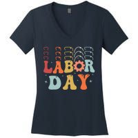 Happy Labor Day Funny Proud Labor Matching Women's V-Neck T-Shirt