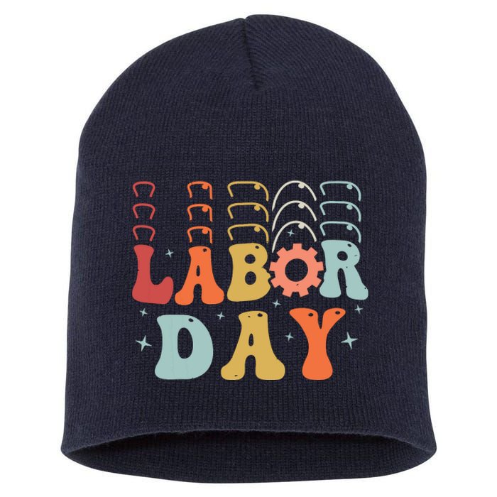 Happy Labor Day Funny Proud Labor Matching Short Acrylic Beanie