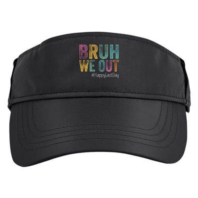 Happy Last Day Of School Bruh We Out Teachers Retro Vintage  Adult Drive Performance Visor