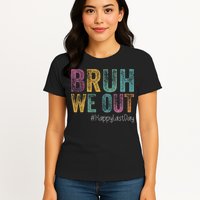Happy Last Day Of School Bruh We Out Teachers Retro Vintage  Womens T-Shirt