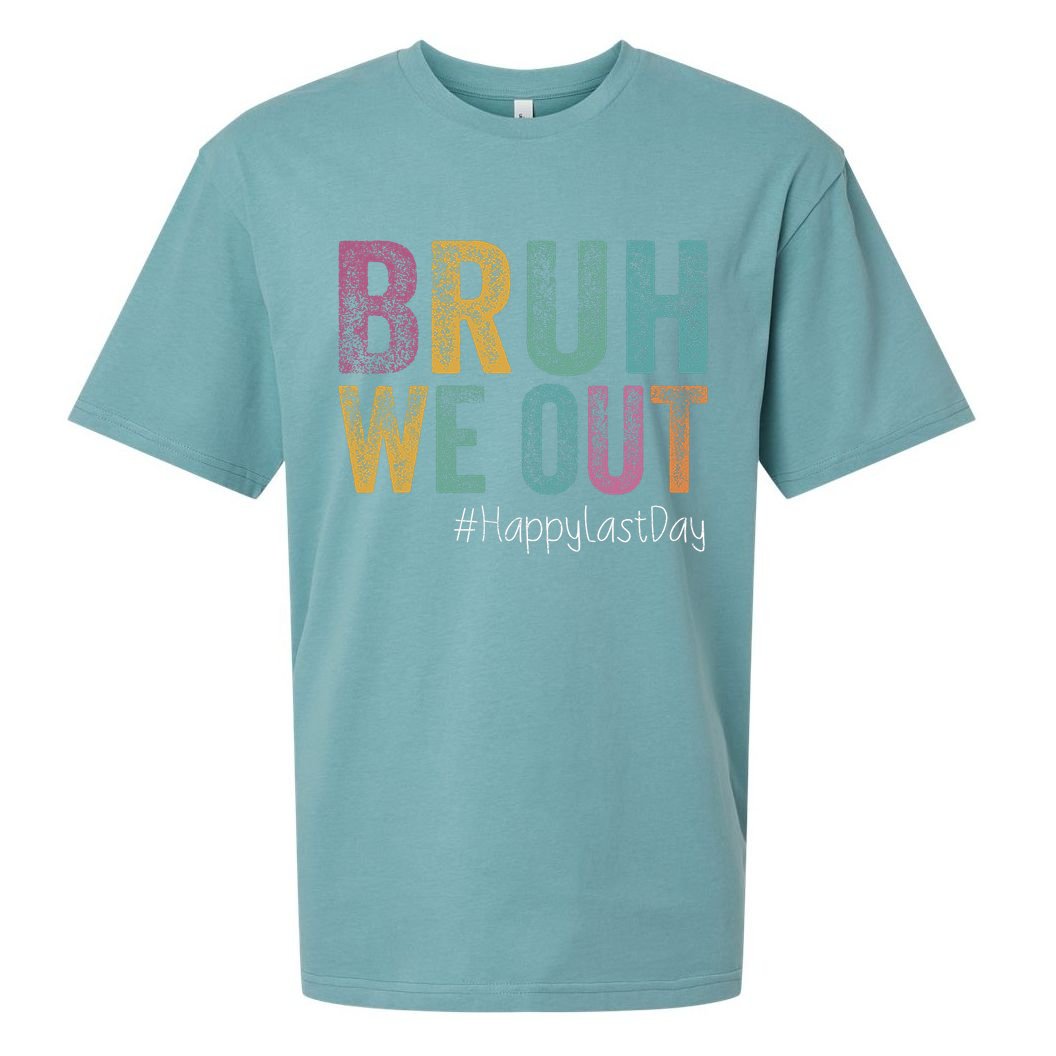 Happy Last Day Of School Bruh We Out Teachers Retro Vintage  Sueded Cloud Jersey T-Shirt