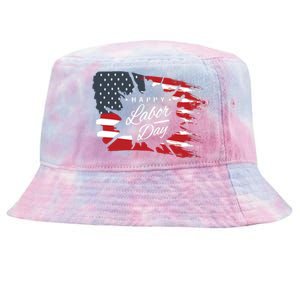 Happy Labor Day Gift American Flag Tie-Dyed Bucket Hat