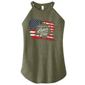 Happy Labor Day Gift American Flag Women's Perfect Tri Rocker Tank