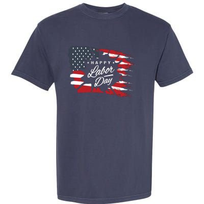 Happy Labor Day Gift American Flag Garment-Dyed Heavyweight T-Shirt