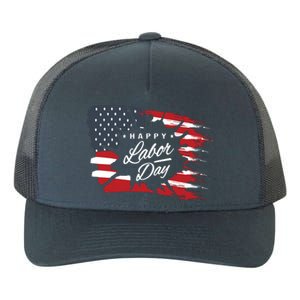 Happy Labor Day Gift American Flag Yupoong Adult 5-Panel Trucker Hat