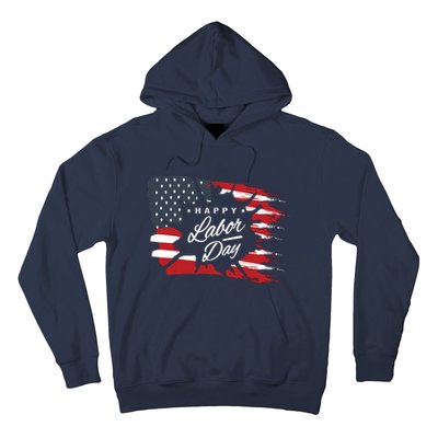 Happy Labor Day Gift American Flag Hoodie