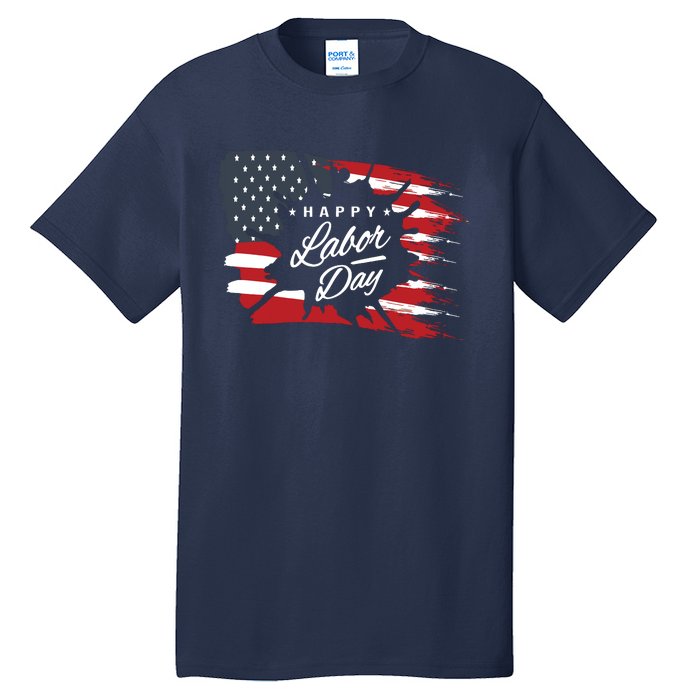 Happy Labor Day Gift American Flag Tall T-Shirt