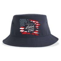 Happy Labor Day Gift American Flag Sustainable Bucket Hat