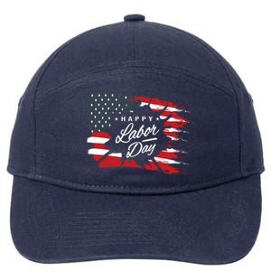 Happy Labor Day Gift American Flag 7-Panel Snapback Hat