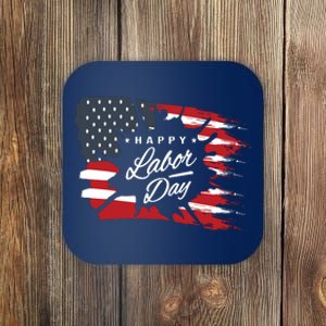 Happy Labor Day Gift American Flag Coaster