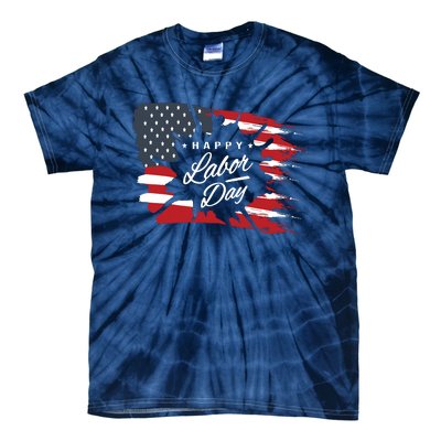 Happy Labor Day Gift American Flag Tie-Dye T-Shirt