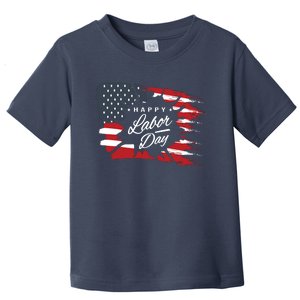 Happy Labor Day Gift American Flag Toddler T-Shirt