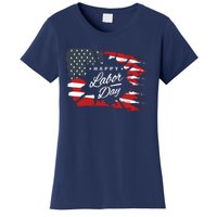 Happy Labor Day Gift American Flag Women's T-Shirt