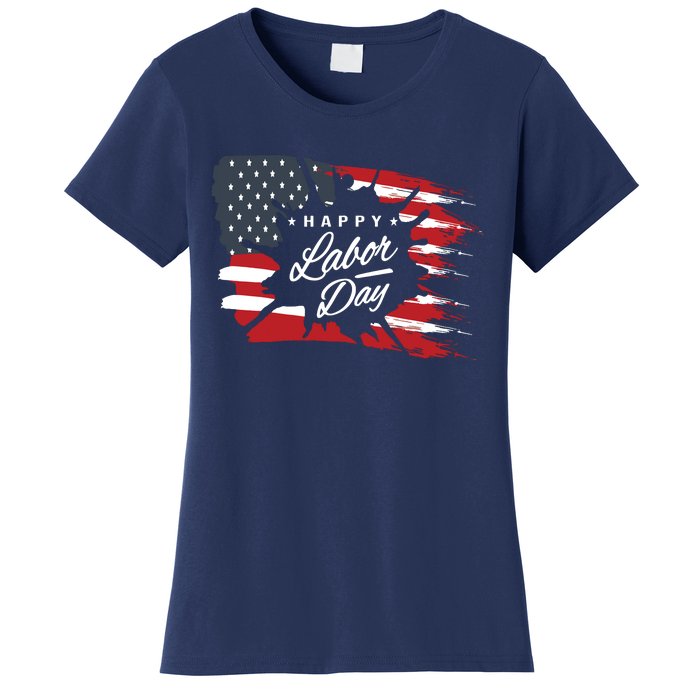 Happy Labor Day Gift American Flag Women's T-Shirt