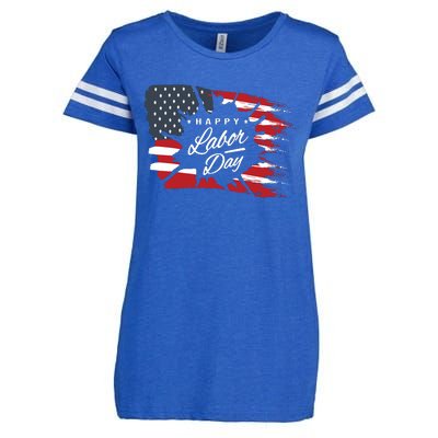 Happy Labor Day Gift American Flag Enza Ladies Jersey Football T-Shirt