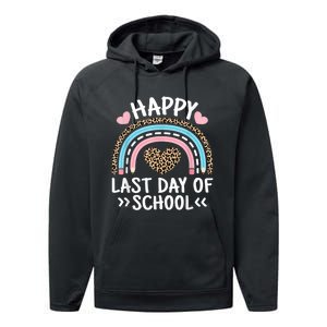 Happy Last Day Of School Teacher Student Women Girl Performance Fleece Hoodie