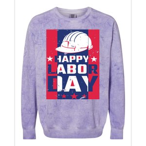 Happy Labor Day Labor Party Colorblast Crewneck Sweatshirt