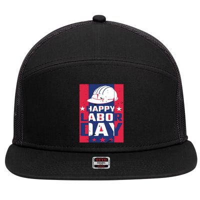 Happy Labor Day Labor Party 7 Panel Mesh Trucker Snapback Hat