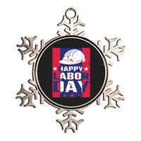 Happy Labor Day Labor Party Metallic Star Ornament