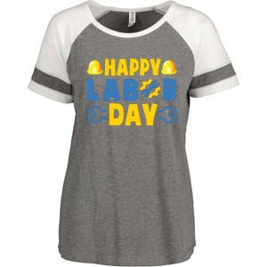 Happy Labor Day Shirts American US Happy Labor Day Enza Ladies Jersey Colorblock Tee