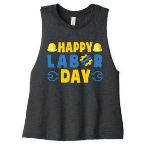 Happy Labor Day Shirts American US Happy Labor Day Women's Racerback Cropped Tank