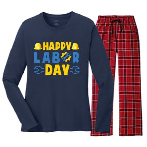 Happy Labor Day Shirts American US Happy Labor Day Women's Long Sleeve Flannel Pajama Set 