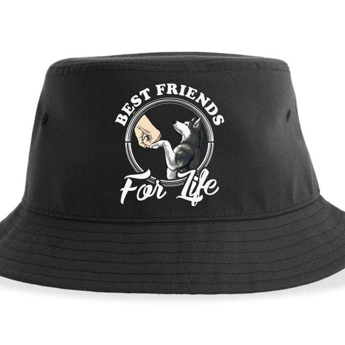 Husky Lovers Design Best Friends For Life Funny Husky Sustainable Bucket Hat